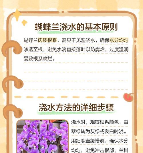 蝴蝶兰浇水技巧（长得快的浇水方法，让你的蝴蝶兰更美丽）